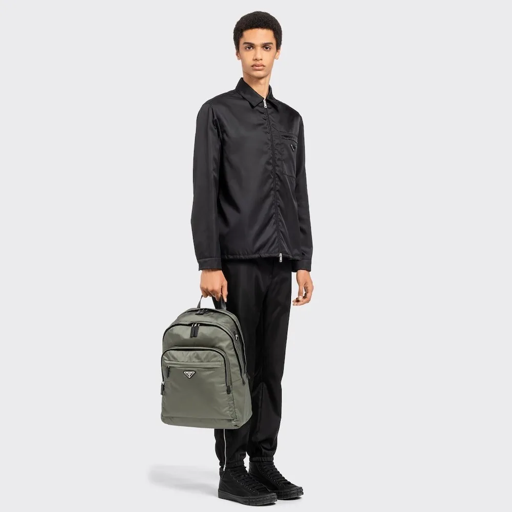 Prada Re-Nylon And Leather Backpack Forest Green / 2VZ048_2DMG_F0414_V_OOO - Image 3