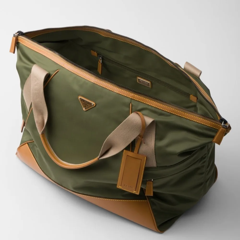 Prada Re-Nylon And Leather Duffle Bag Military/Caramel / 2VC040_2CX2_F03UQ_V_KOO - Image 6
