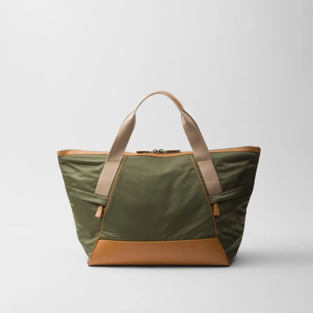 Prada Re-Nylon And Leather Duffle Bag Military/Caramel / 2VC040_2CX2_F03UQ_V_KOO - Image 3