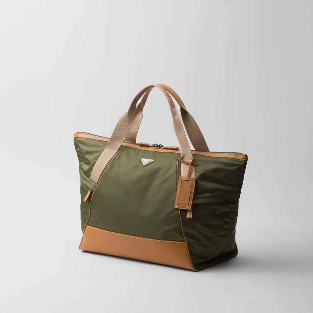 Prada Re-Nylon And Leather Duffle Bag Military/Caramel / 2VC040_2CX2_F03UQ_V_KOO - Image 2