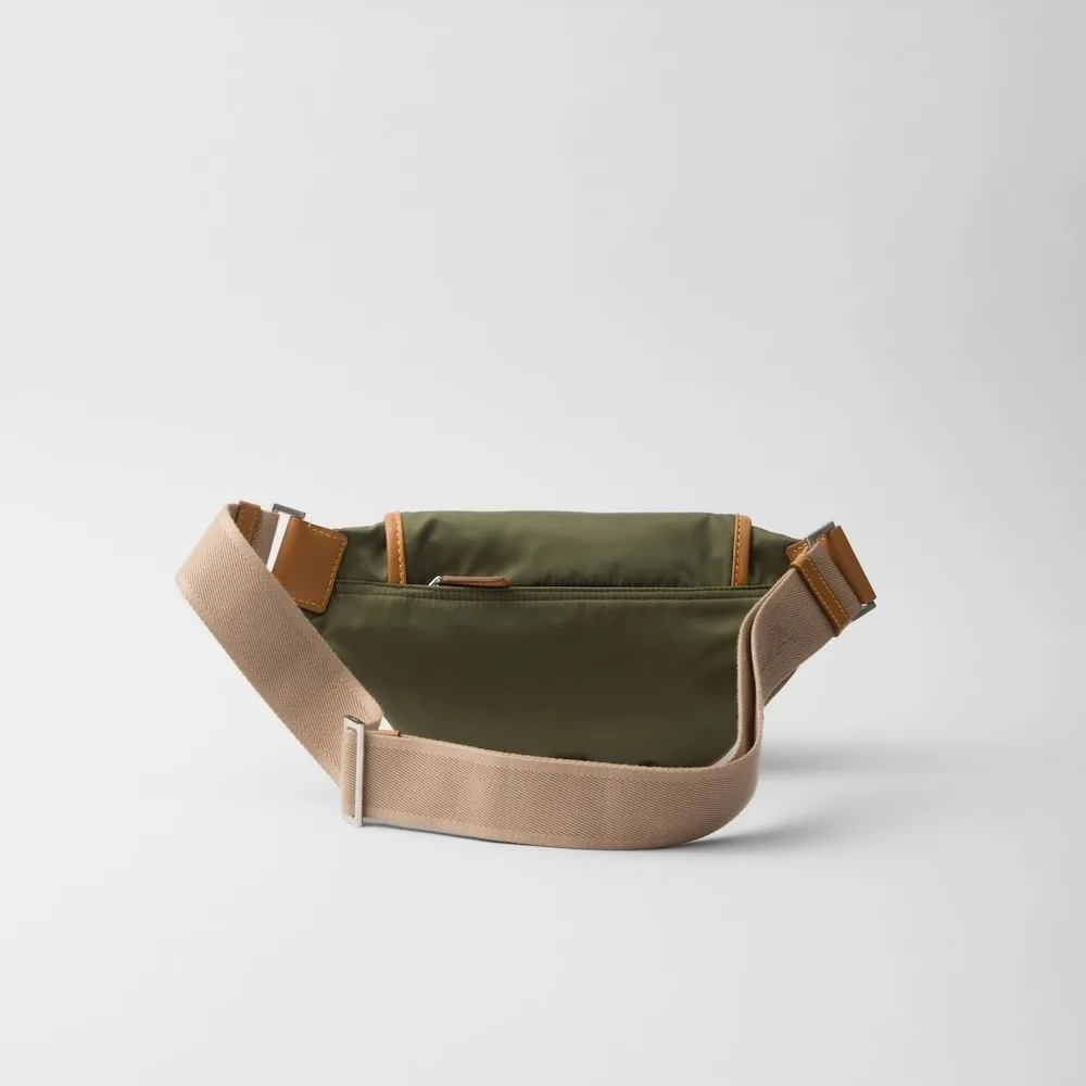 Prada Re-Nylon And Leather Shoulder Bag Military/Caramel / 2VH176_2CX2_F03UQ_V_OOO - Image 3
