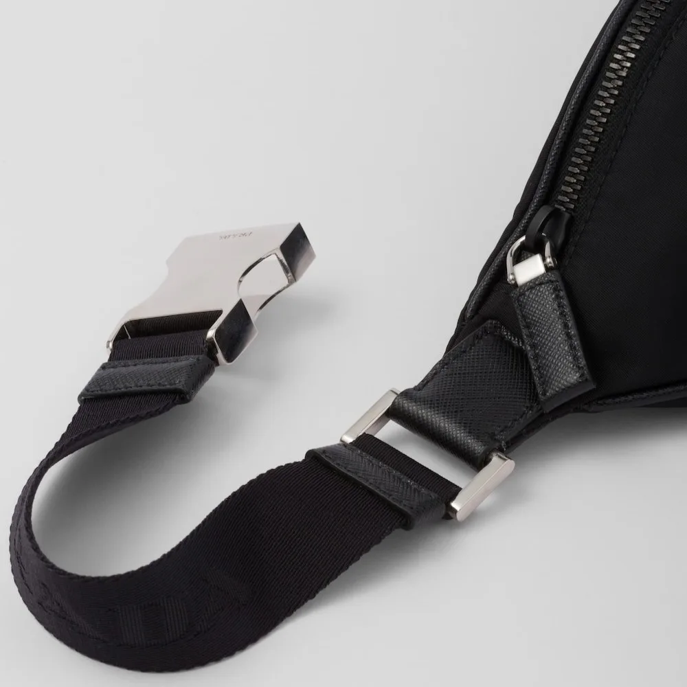Prada Re-Nylon And Saffiano Leather Belt Bag Black / 2VL033_2DMH_F0002_V_OOM - Image 8