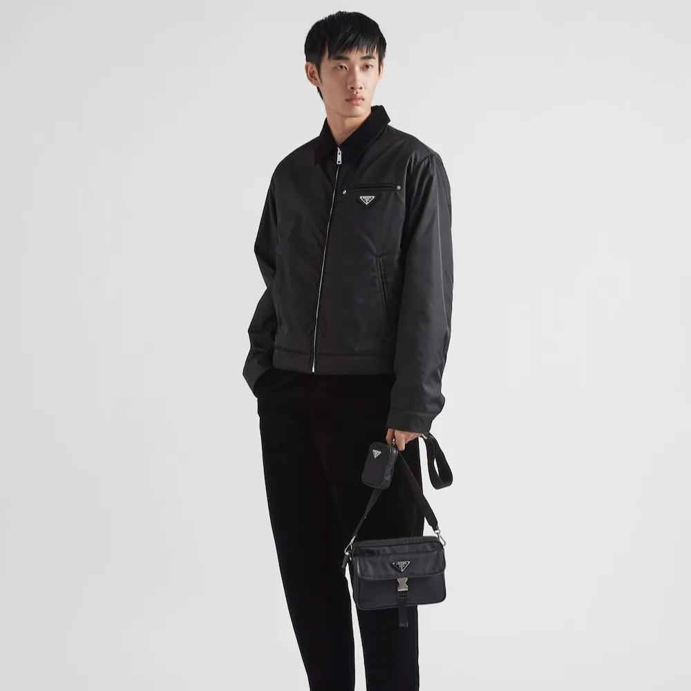 Prada Re-Nylon And Saffiano Leather Shoulder Bag Black / 2VH133_2DMH_F0002_V_XMP - Image 3