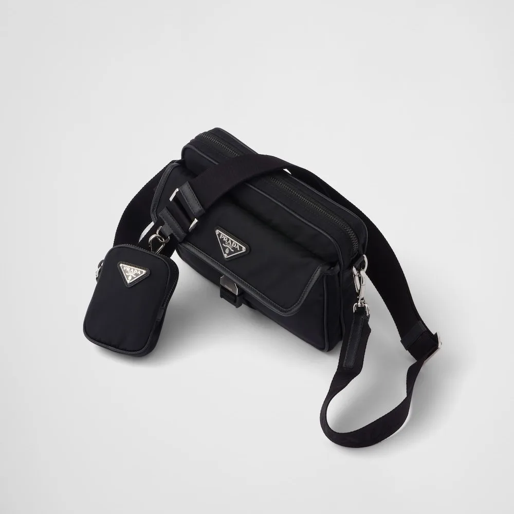 Prada Re-Nylon And Saffiano Leather Shoulder Bag Black / 2VH133_2DMH_F0002_V_XMP - Image 4