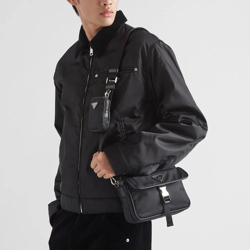 Alternative view of Prada Re-Nylon And Saffiano Leather Shoulder Bag Black / 2VH133_2DMH_F0002_V_XMP