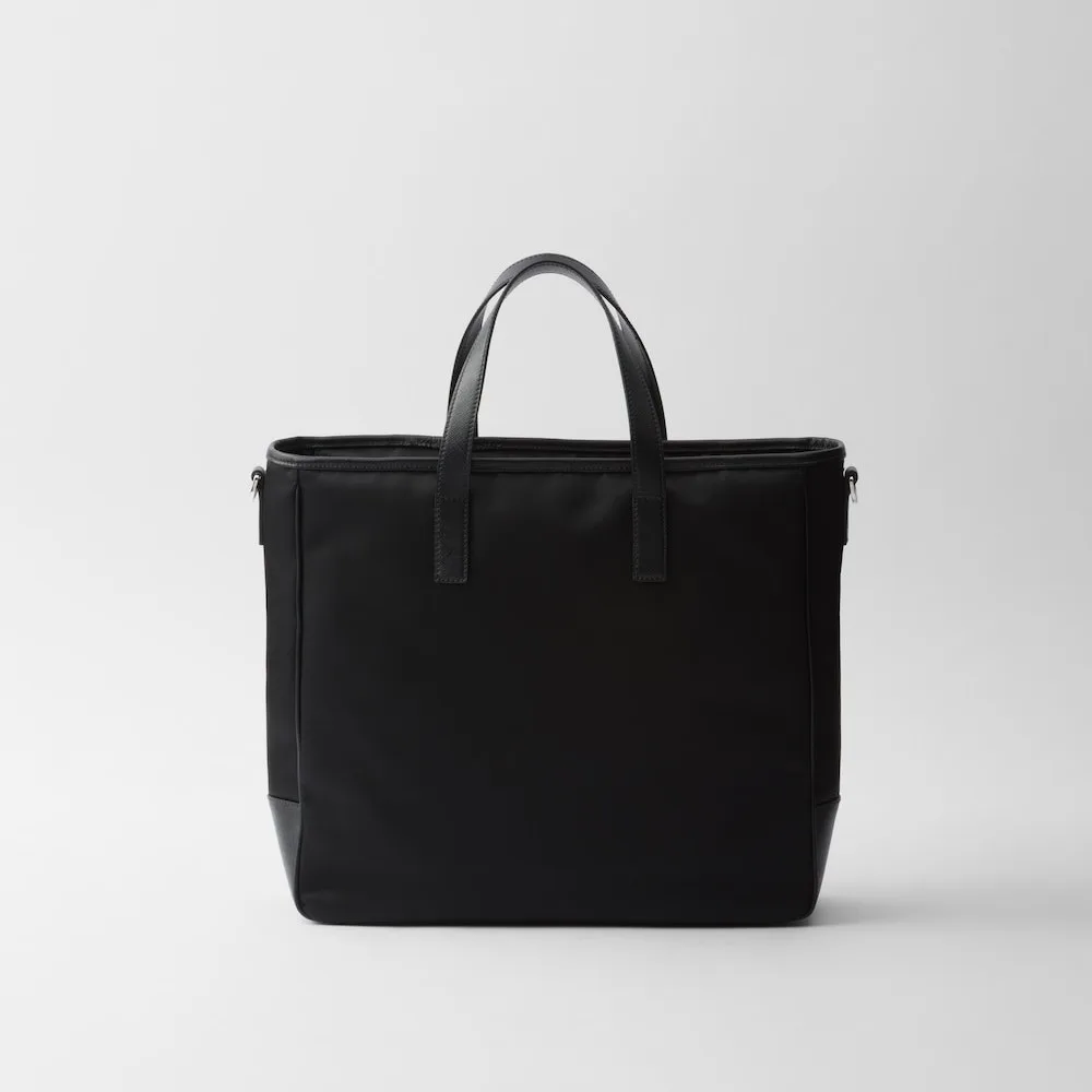 Prada Re-Nylon And Saffiano Leather Tote Bag Black / 2VG064_2DMH_F0002_V_XOO - Image 3