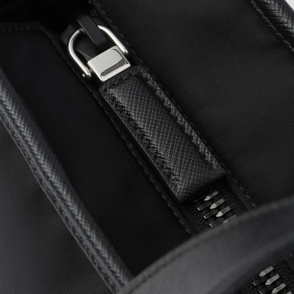 Prada Re-Nylon And Saffiano Leather Tote Bag Black / 2VG064_2DMH_F0002_V_XOO - Image 5