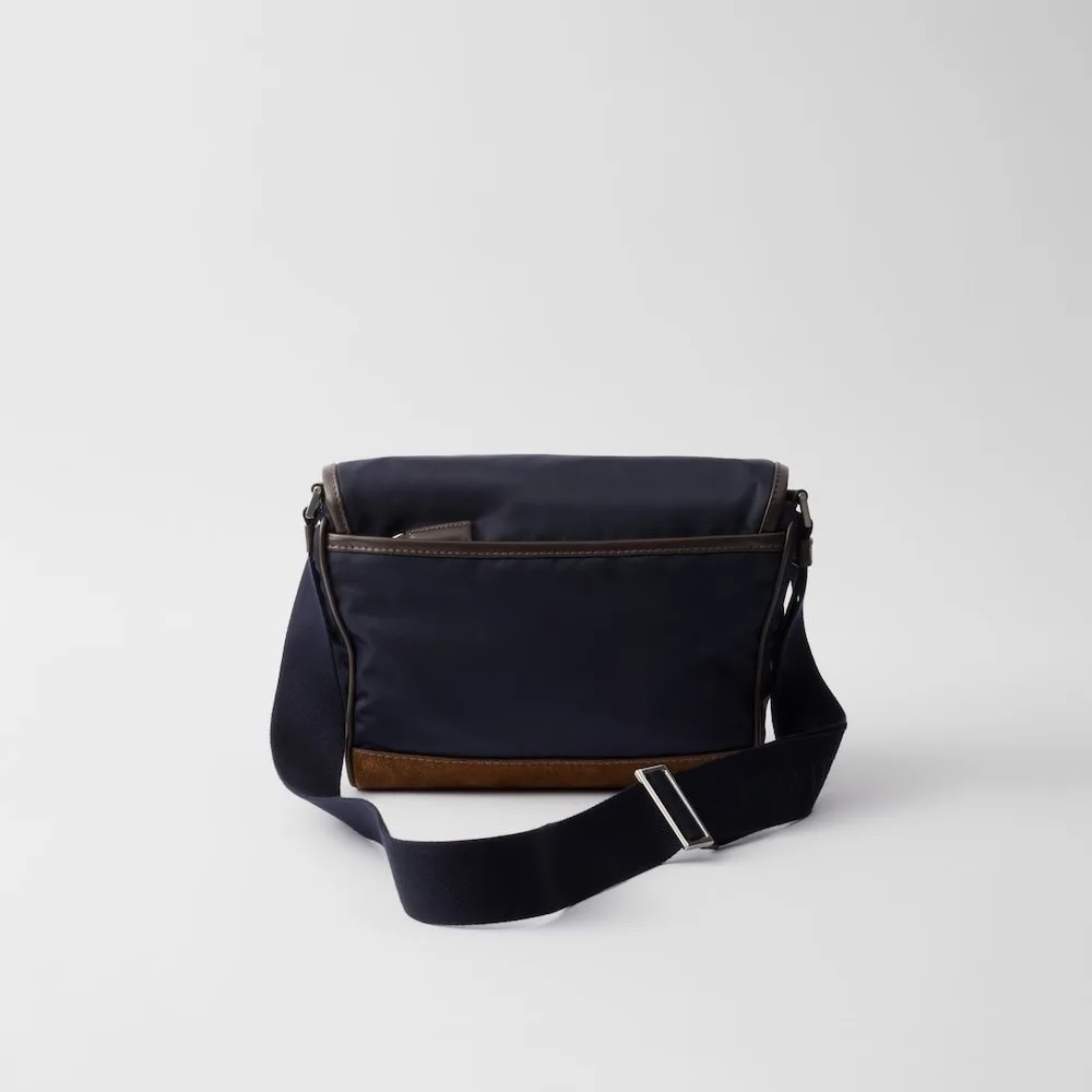 Prada Small Re-Nylon And Leather Shoulder Bag Blue / 2VD066_384_F0C1B_V_OOF - Image 5