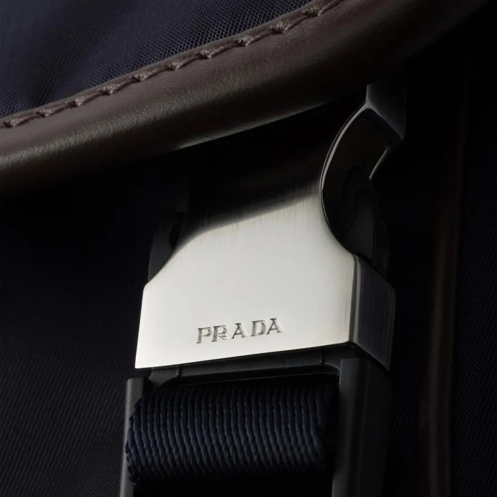 Prada Small Re-Nylon And Leather Shoulder Bag Blue / 2VD066_384_F0C1B_V_OOF - Image 7