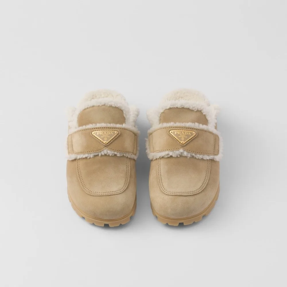 Prada Suede And Shearling Slippers Ecru 1S711M_X0O_F0379_F_ZG20 - Image 3