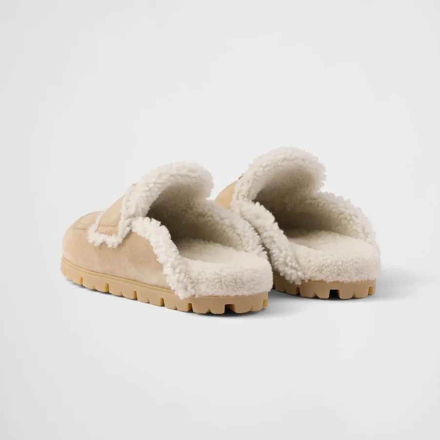 Prada Suede And Shearling Slippers Ecru 1S711M_X0O_F0379_F_ZG20 - Image 4