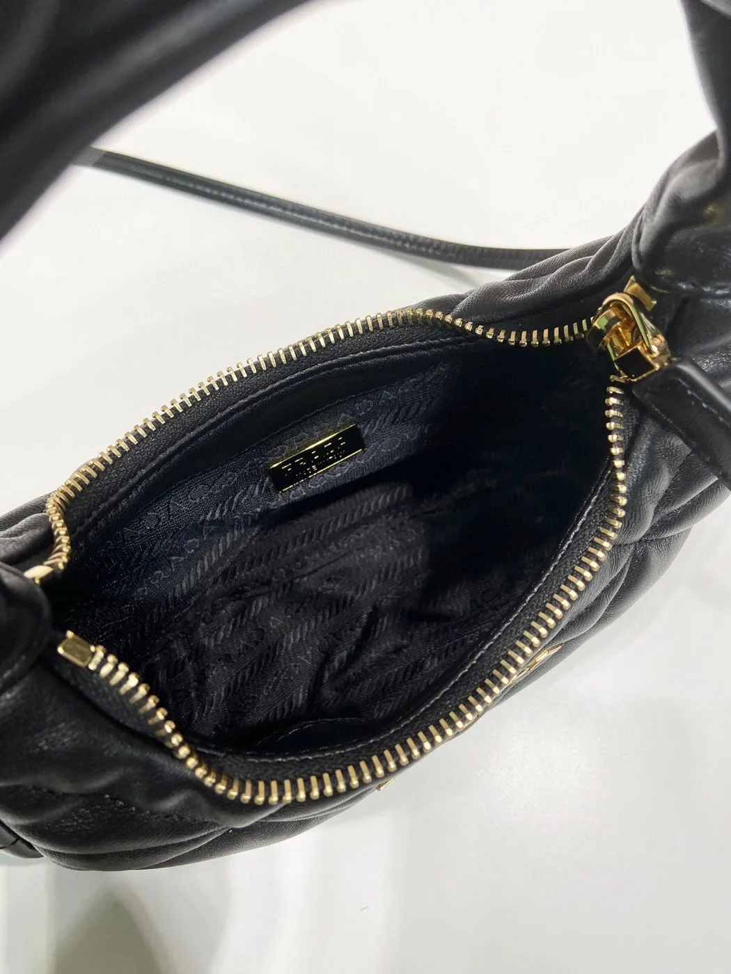 Prada Quilted Nappa Shoulder Bag In Black / - Image 4