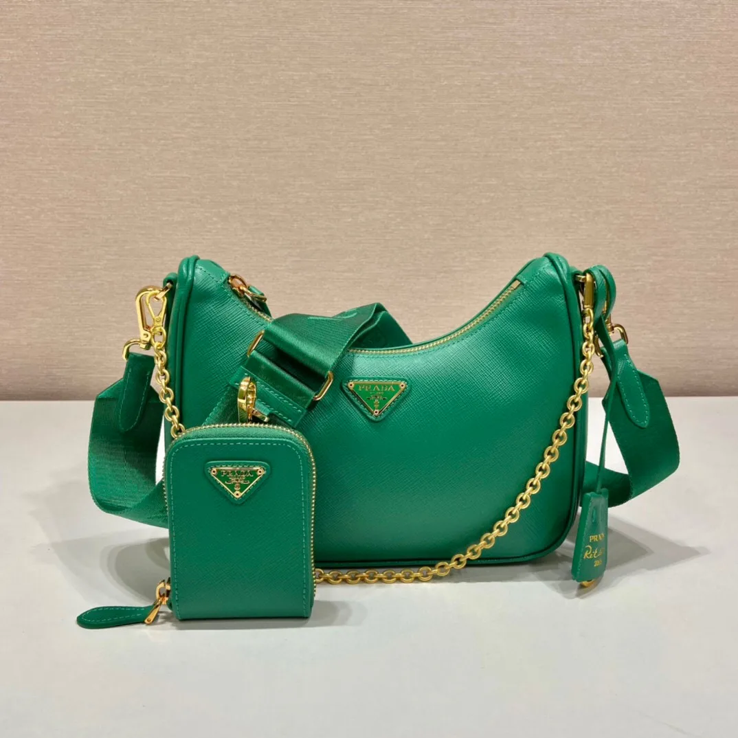 Alternative view of Prada Re- 2005 Saffiano Bag In Green / 1BH204_NZV_F0PCL_V_V2M