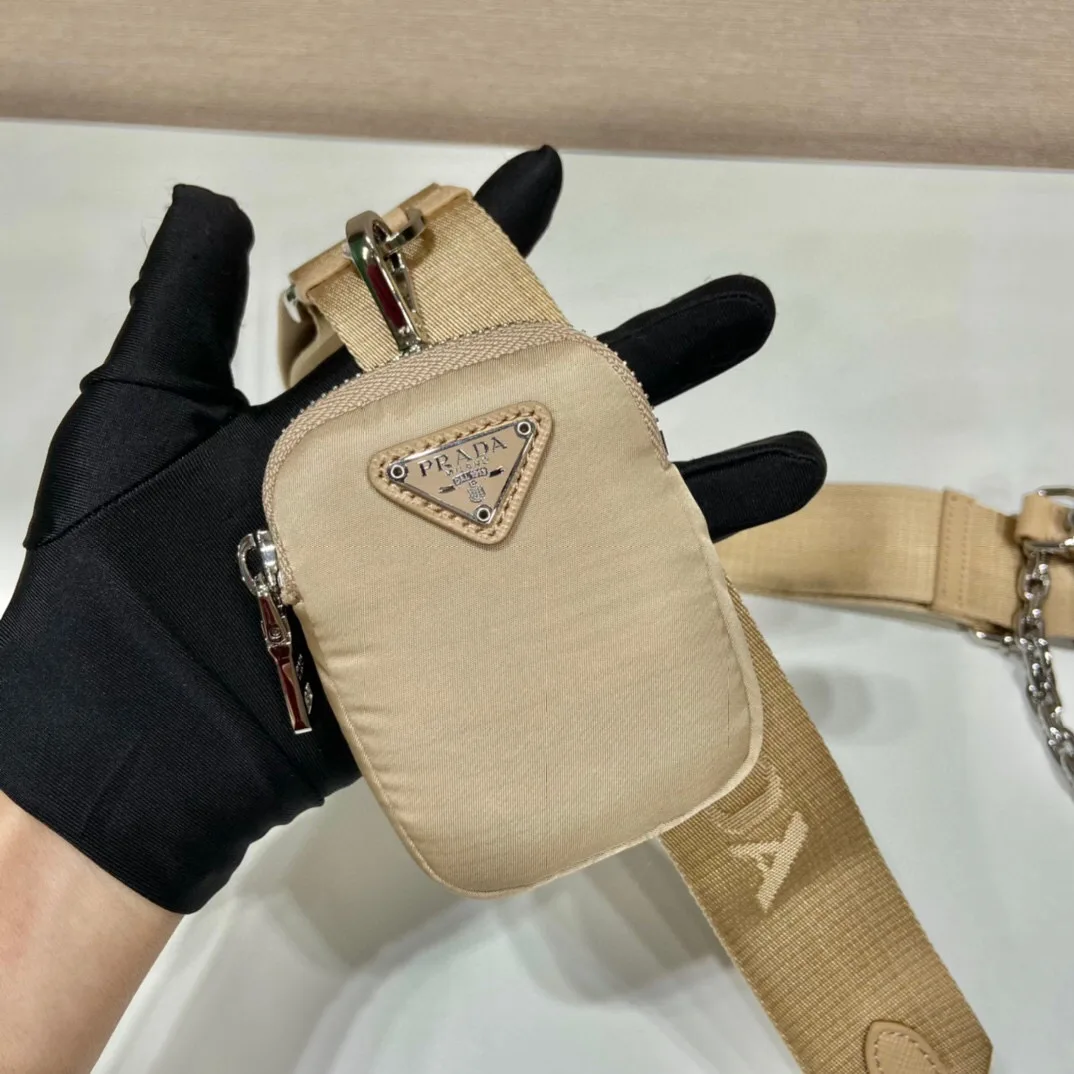 Prada Re-Nylon Shoulder Bag In Beige / - Image 2