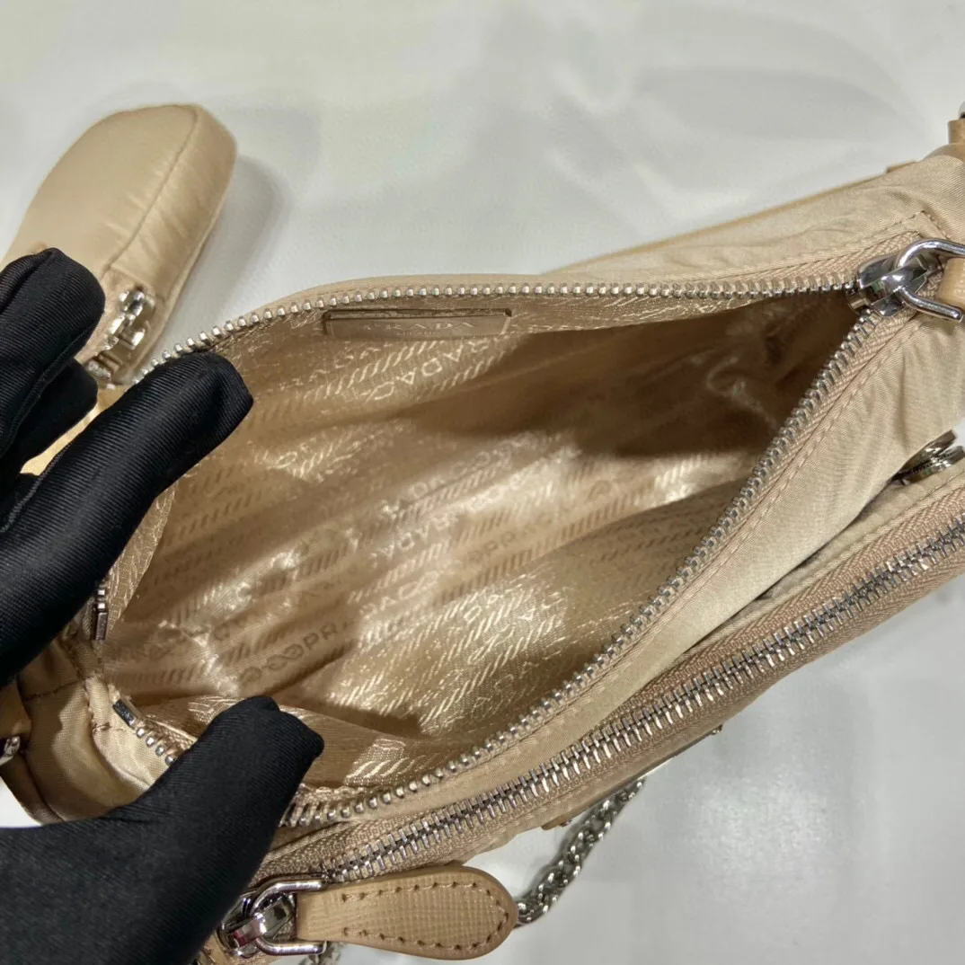 Prada Re-Nylon Shoulder Bag In Beige / - Image 3