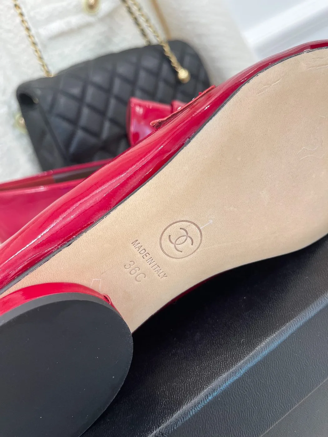 Chanel Women’s Loafer With Logo Red - Image 4