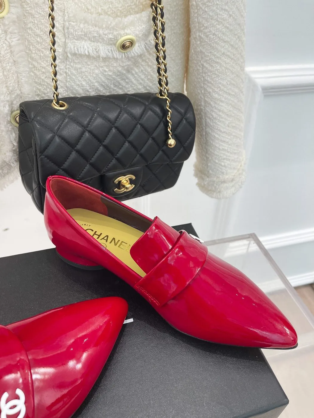 Chanel Women’s Loafer With Logo Red - Image 3