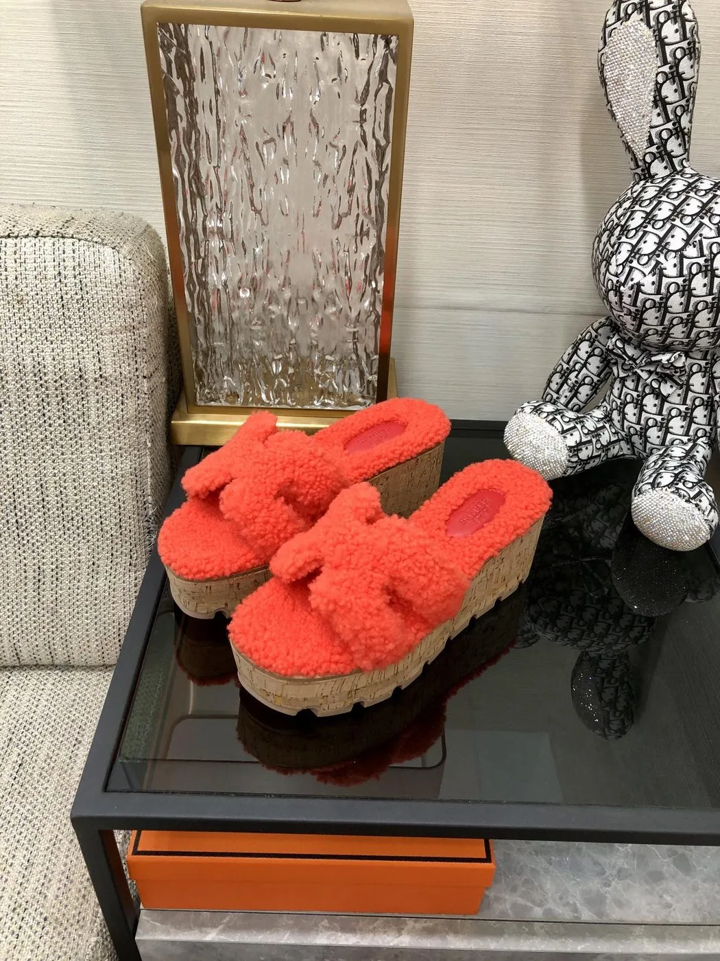 Hermes Figari Sandal Red