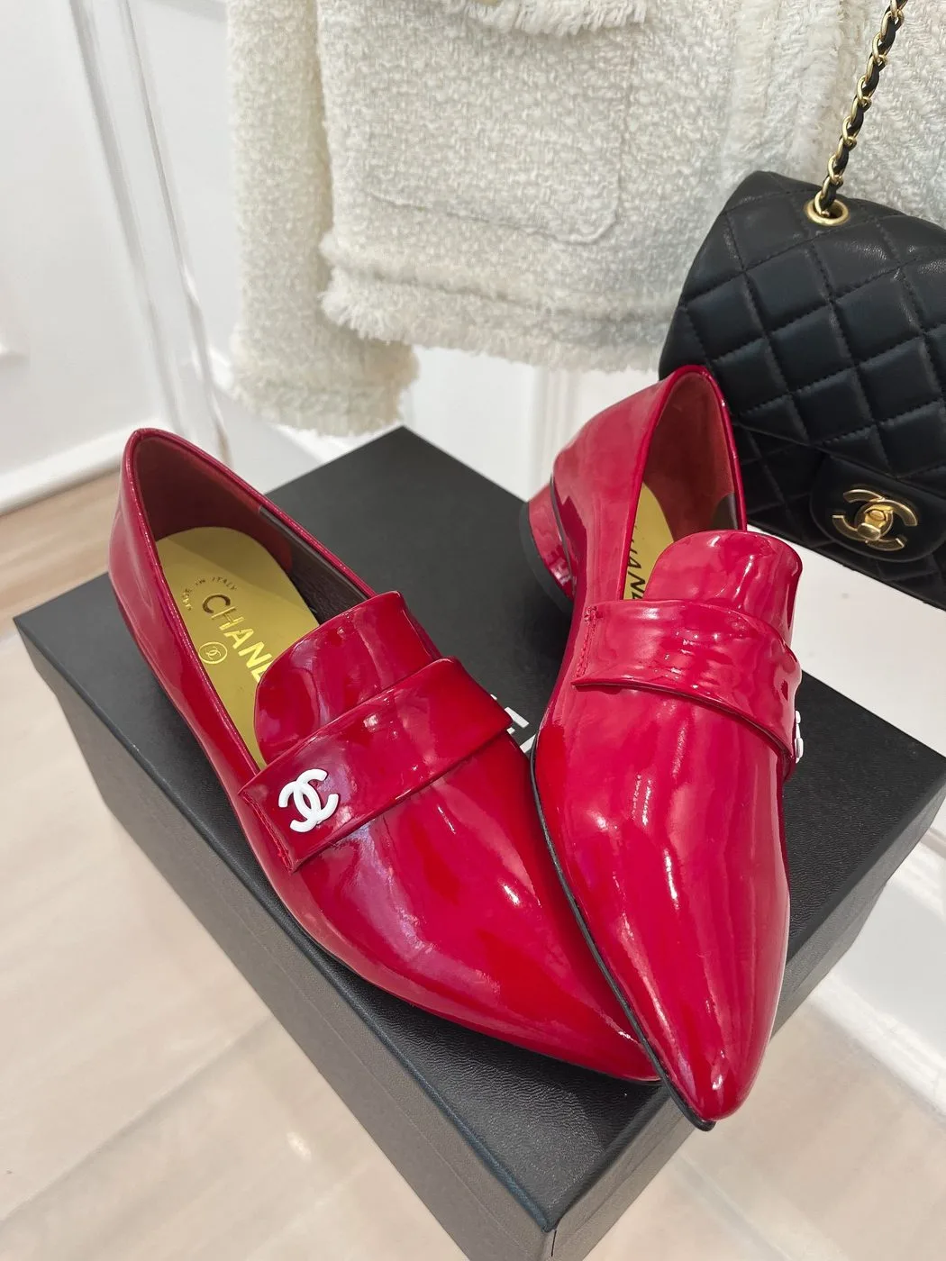 Chanel Women’s Loafer With Logo Red - Image 5