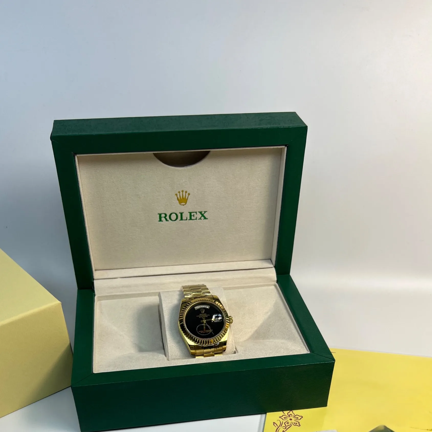 Alternative view of Rolex Day-Date 36 Watch Gold Toned Black Dial