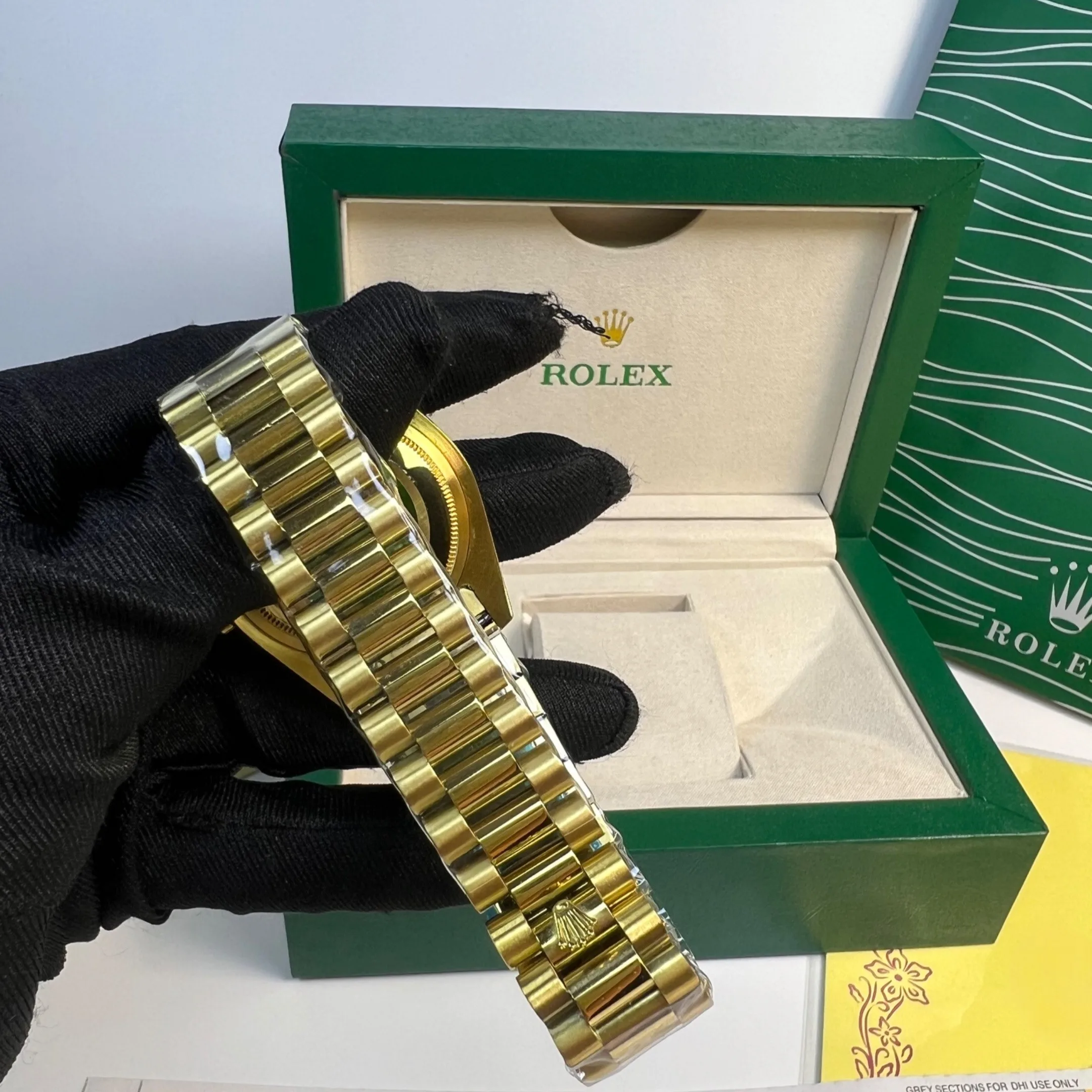 Rolex Day-Date 36 Watch Gold Toned Black Dial - Image 5