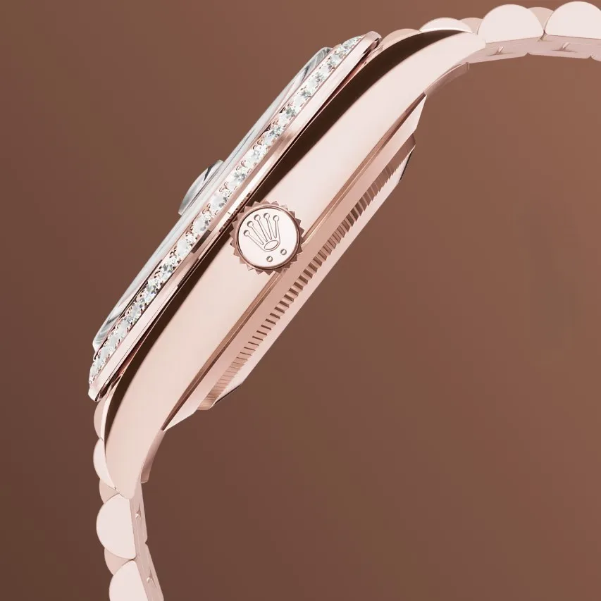 Rolex Day-Date 40 Watch Rose Gold Toned Chocolate Dial -0006 - Image 4