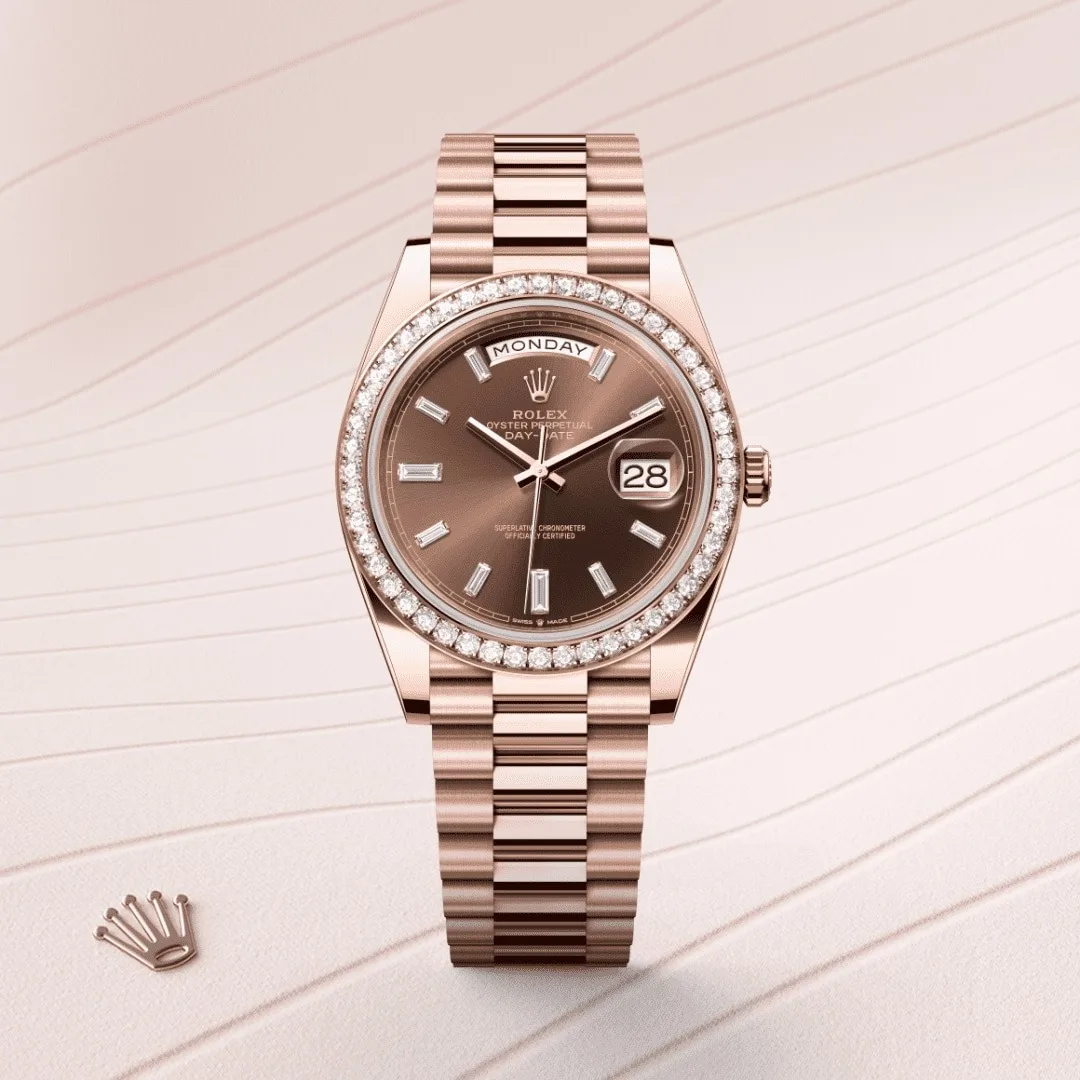 Rolex Day-Date 40 Watch Rose Gold Toned Chocolate Dial -0006 - Image 3