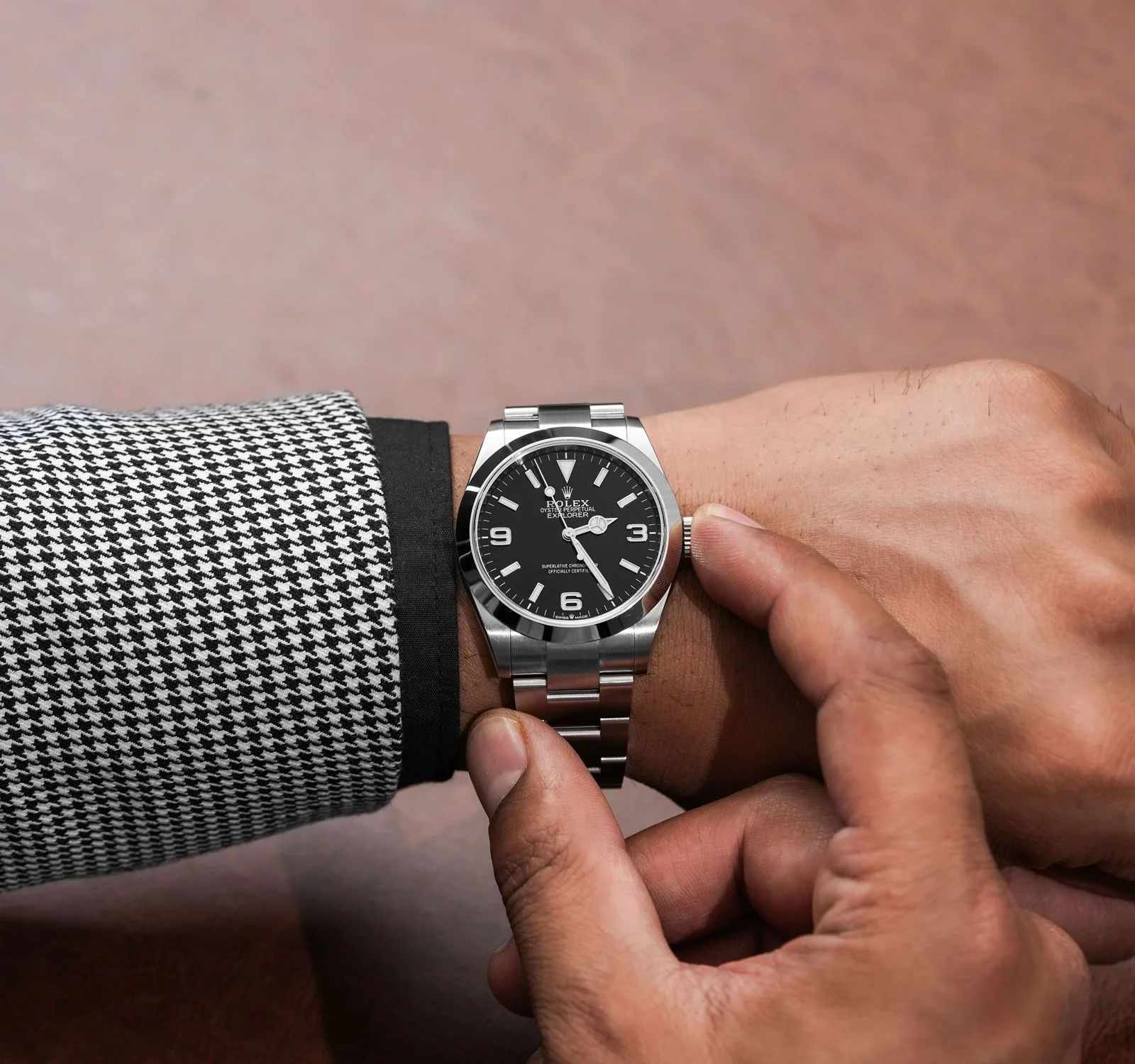 Alternative view of Rolex Explorer 40 Watch Silver Toned Black Dial -0001