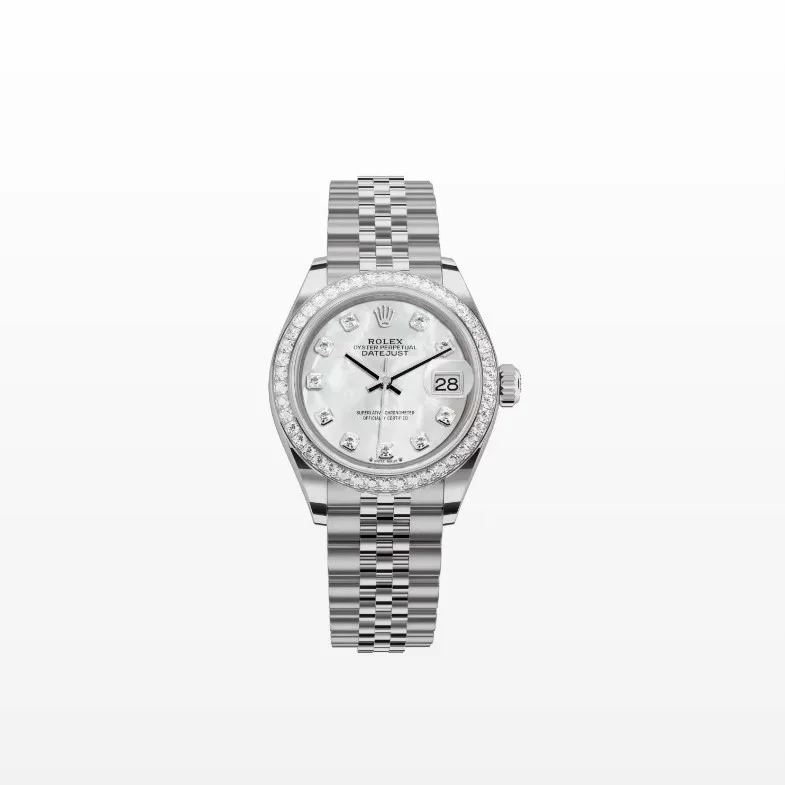 Rolex Lady-Datejust Watch Silver Toned White Pearl Dial -0011 - Image 3