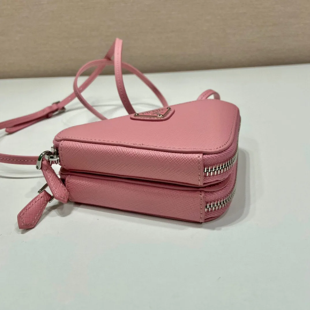 Alternative view of Prada Saffiano Mini Pouch In Pink / 1NR015_053_F0442