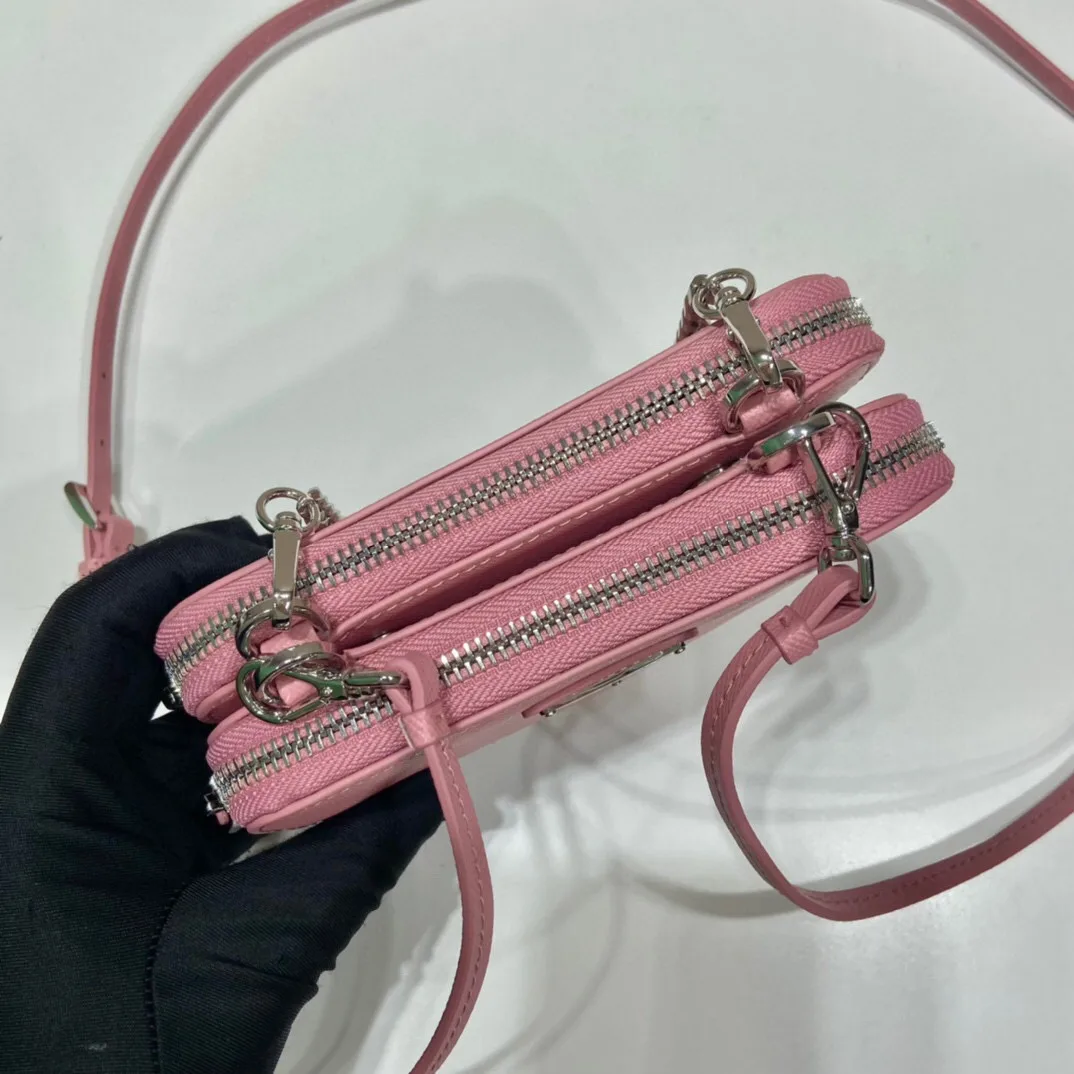 Prada Saffiano Mini Pouch In Pink / 1NR015_053_F0442 - Image 3