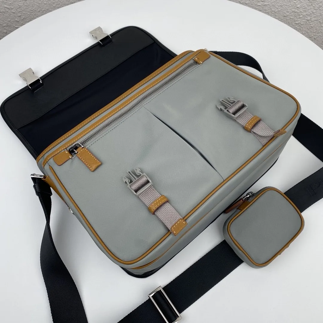Prada Saffiano Shoulder Bag Grey and Black / - Image 3