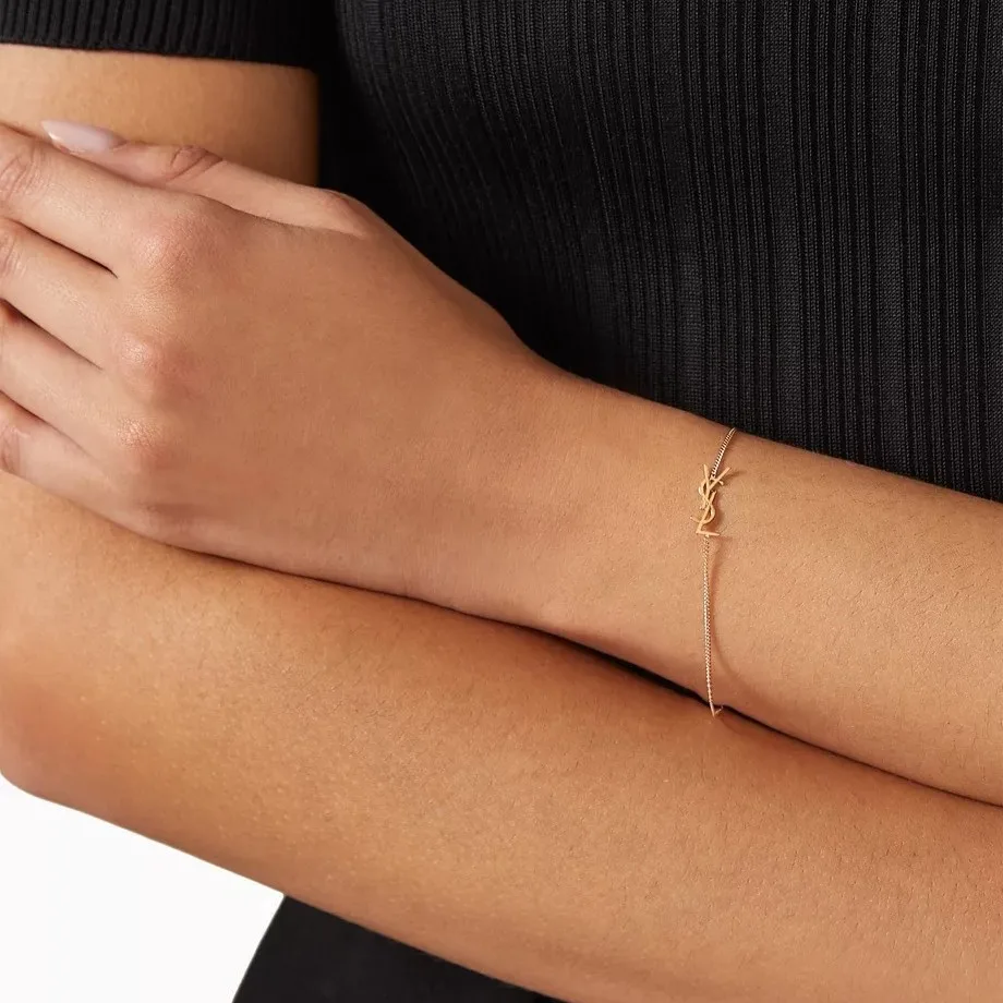 Alternative view of Saint Laurent Cassandre Charm Bracelet Rose Gold