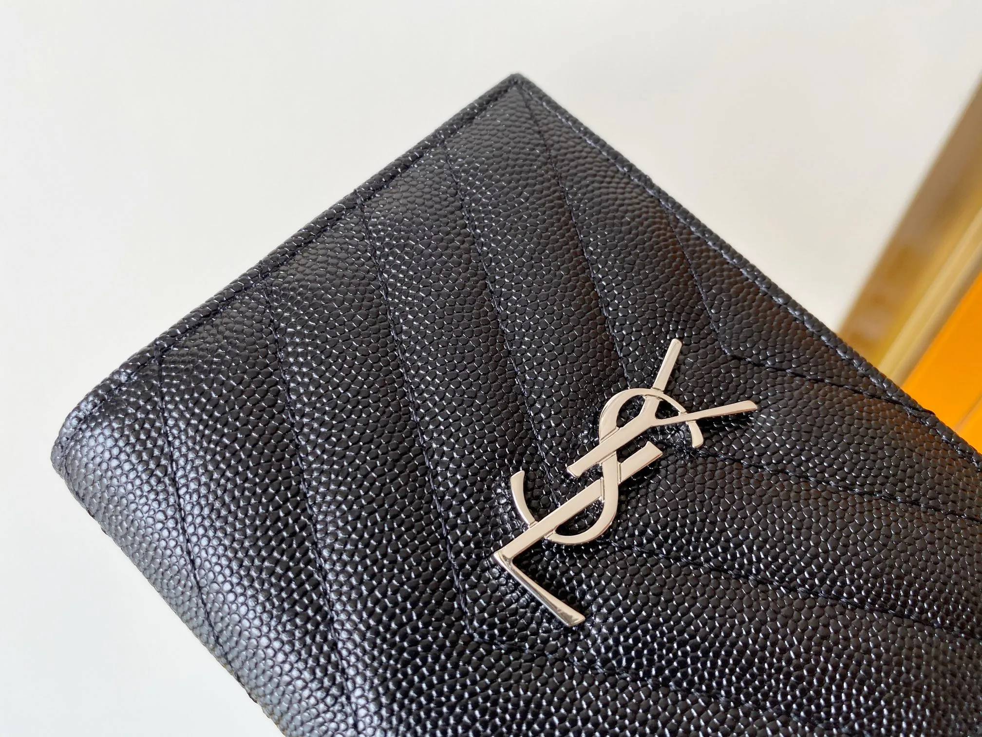 Saint Laurent Cassandre Matelaseé Bi-Fold Wallet Black / YSL - Image 5