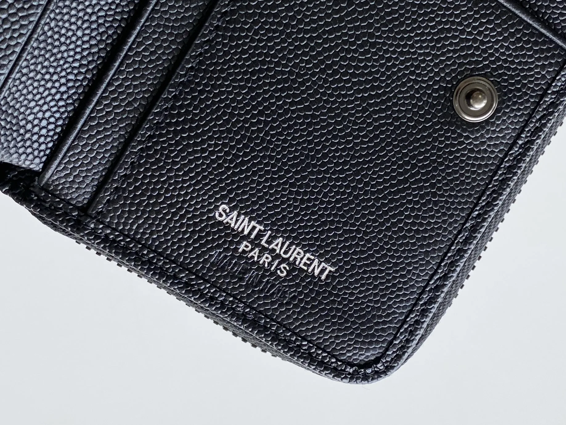 Saint Laurent Cassandre Matelaseé Compact Zip Around Wallet Black / YSL - Image 6