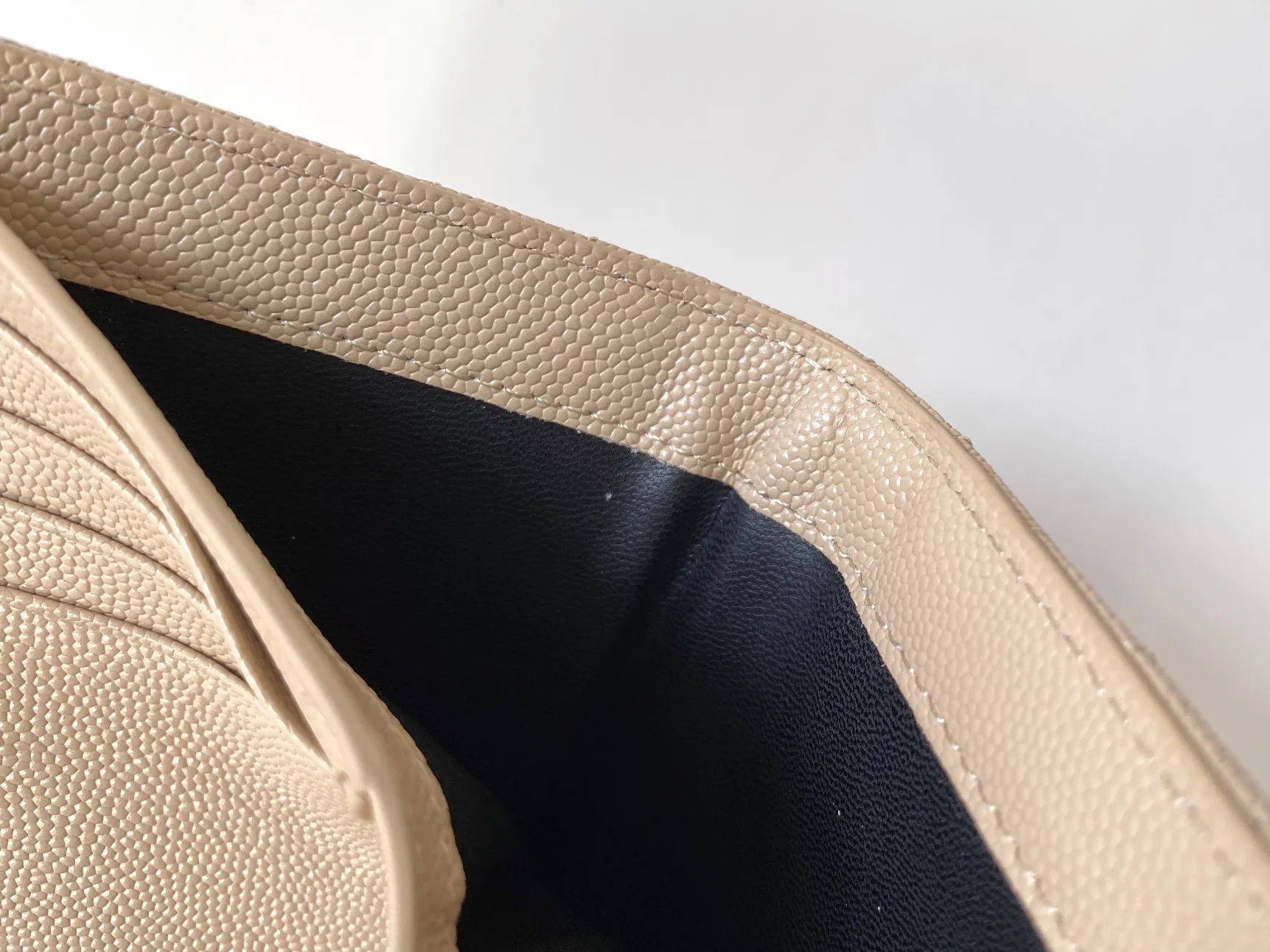 Saint Laurent Cassandre Matelaseé Fragments Bi-Fold Wallet Dark Beige / YSL - Image 5