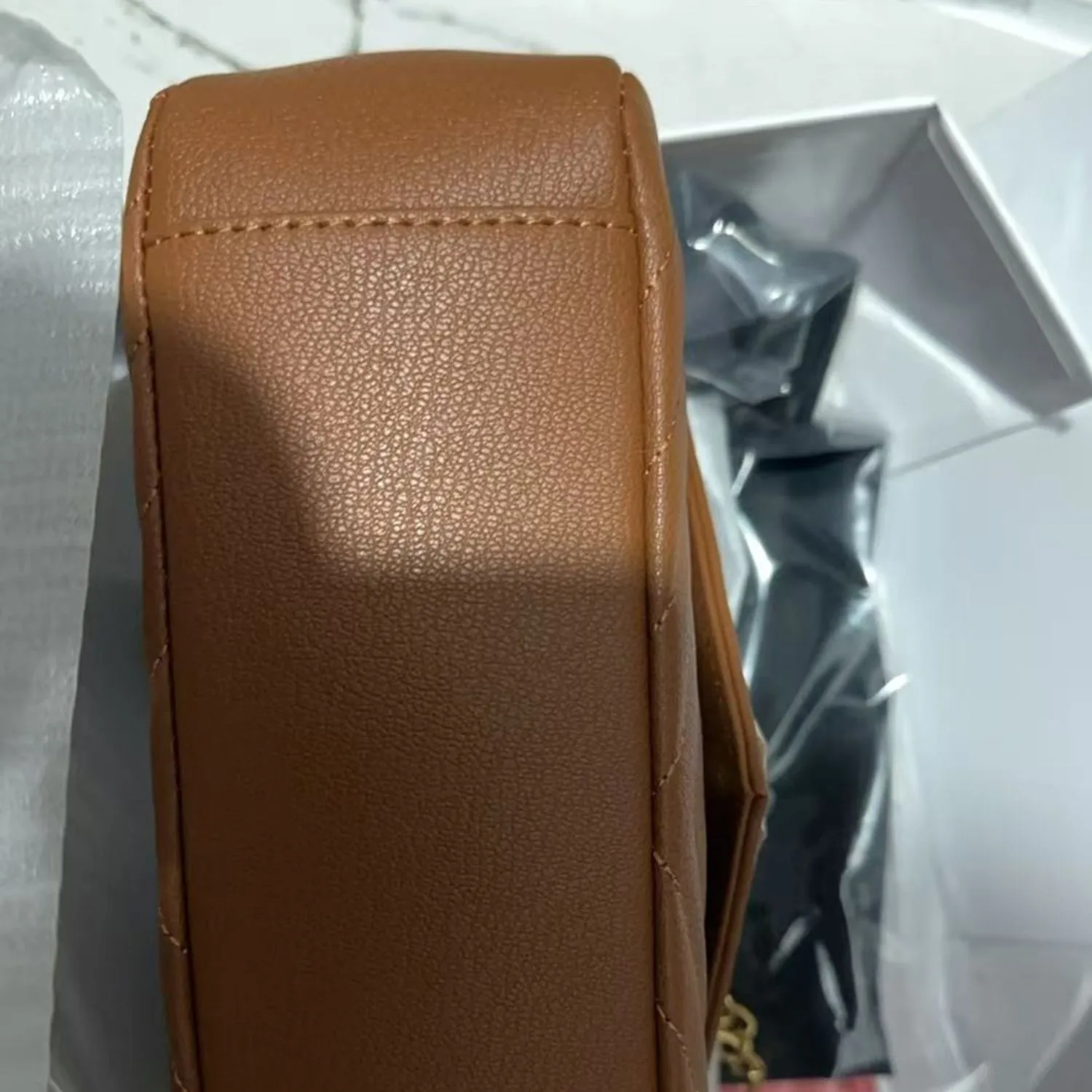 Saint Laurent College Medium Chain Bag Brown / - Image 6