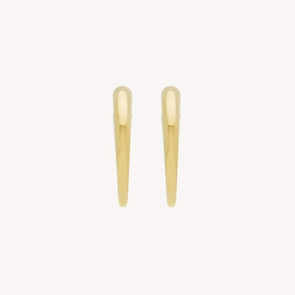 Alternative view of Saint Laurent Organic Hoop Earrings Gold