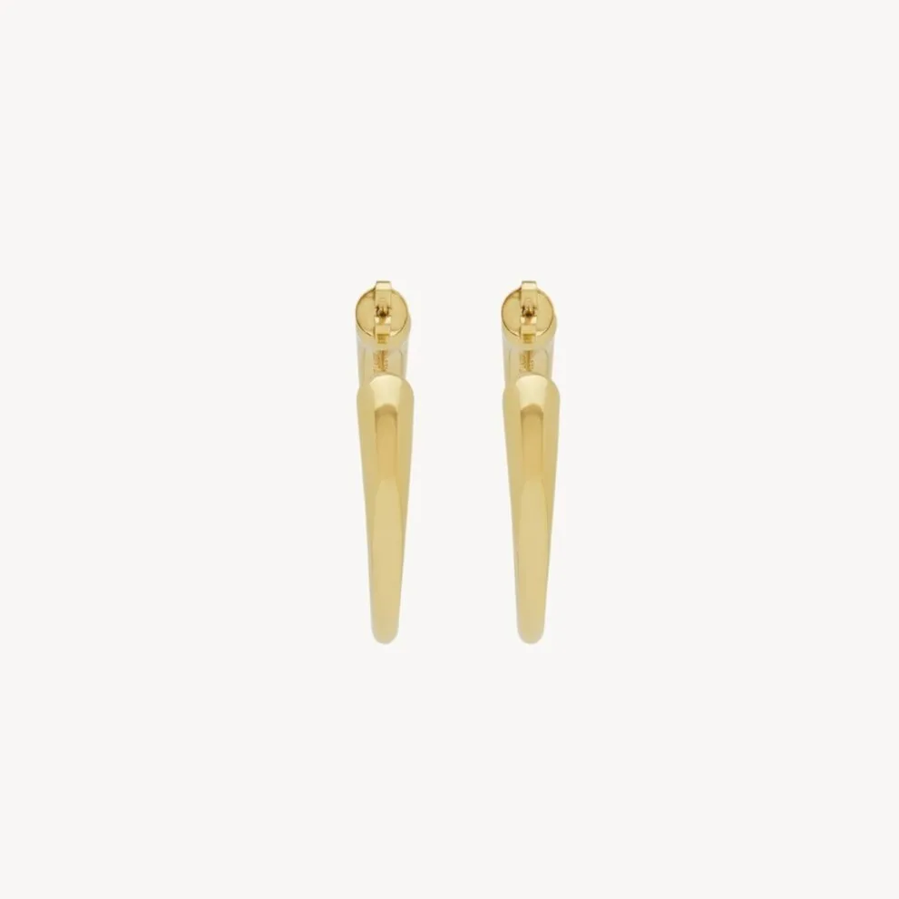 Saint Laurent Organic Hoop Earrings Gold - Image 3