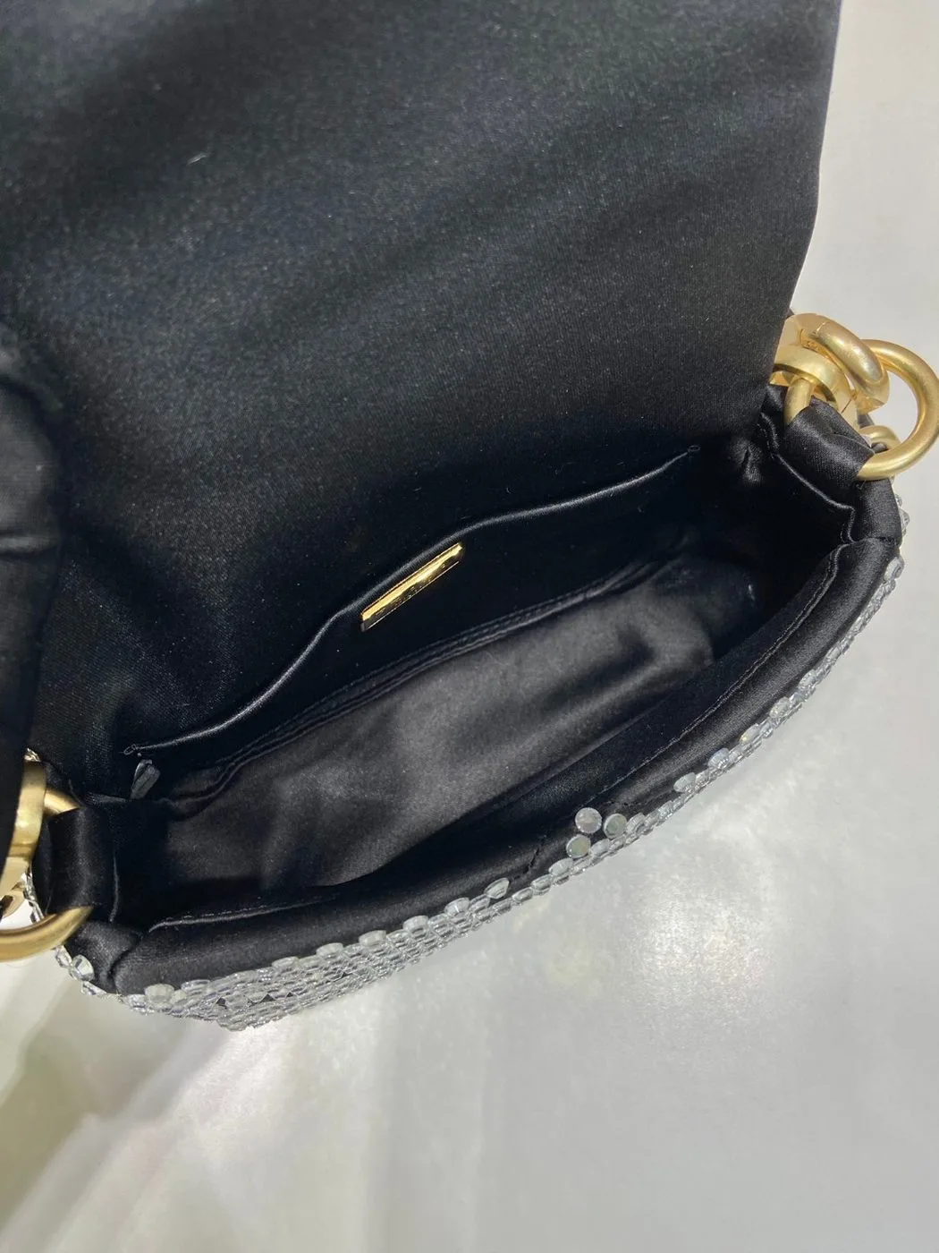 Prada Satin Mini-Bag With Crystals Black / 1BD329_2AWL_F0522_V_QOO - Image 4
