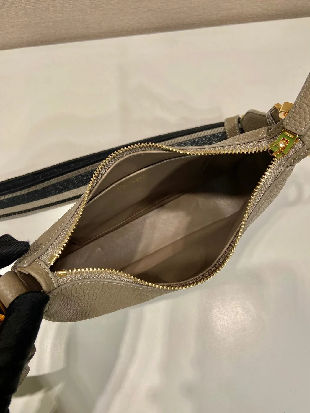 Alternative view of Prada Shoulder Bag In Grey / 1BH193_2DKV_F0JDS_V_3OO