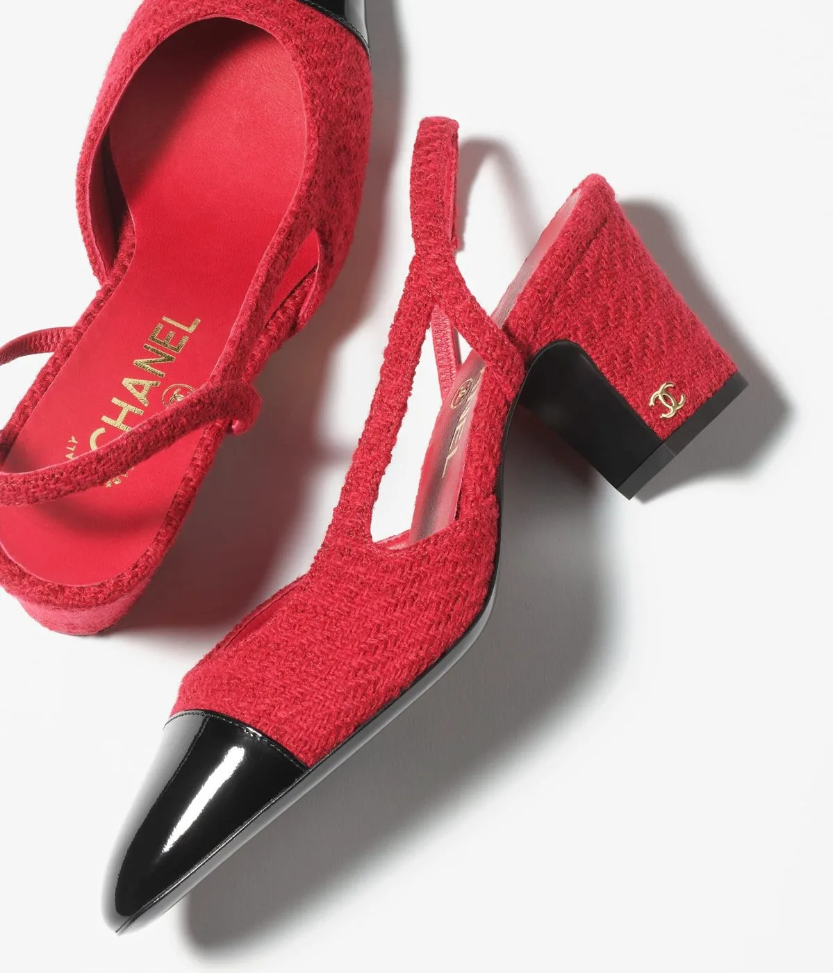 Alternative view of Chanel Slingbacks Red And Black