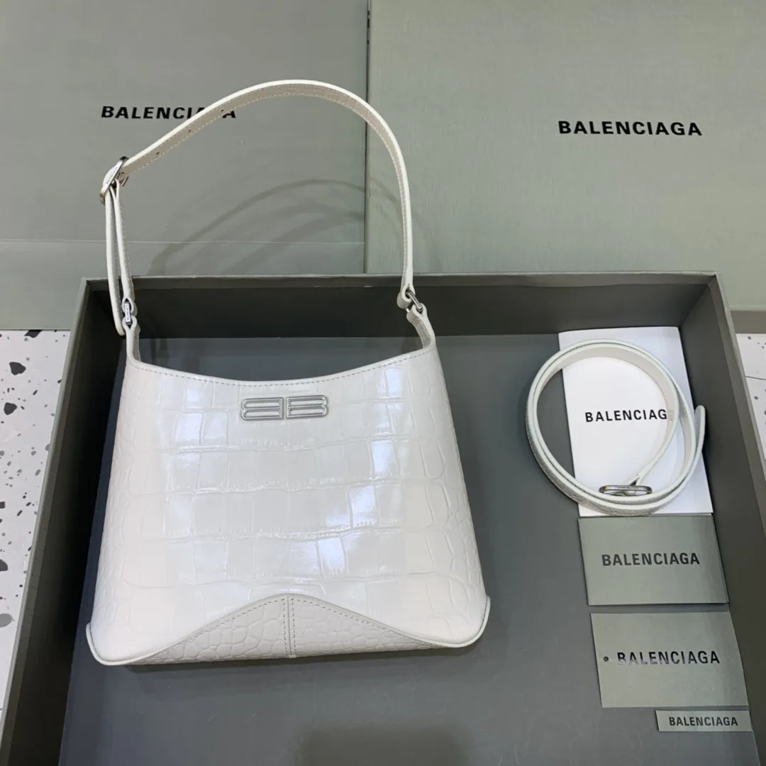 Balenciaga Small Hobo Bag Embossed White / - Image 5
