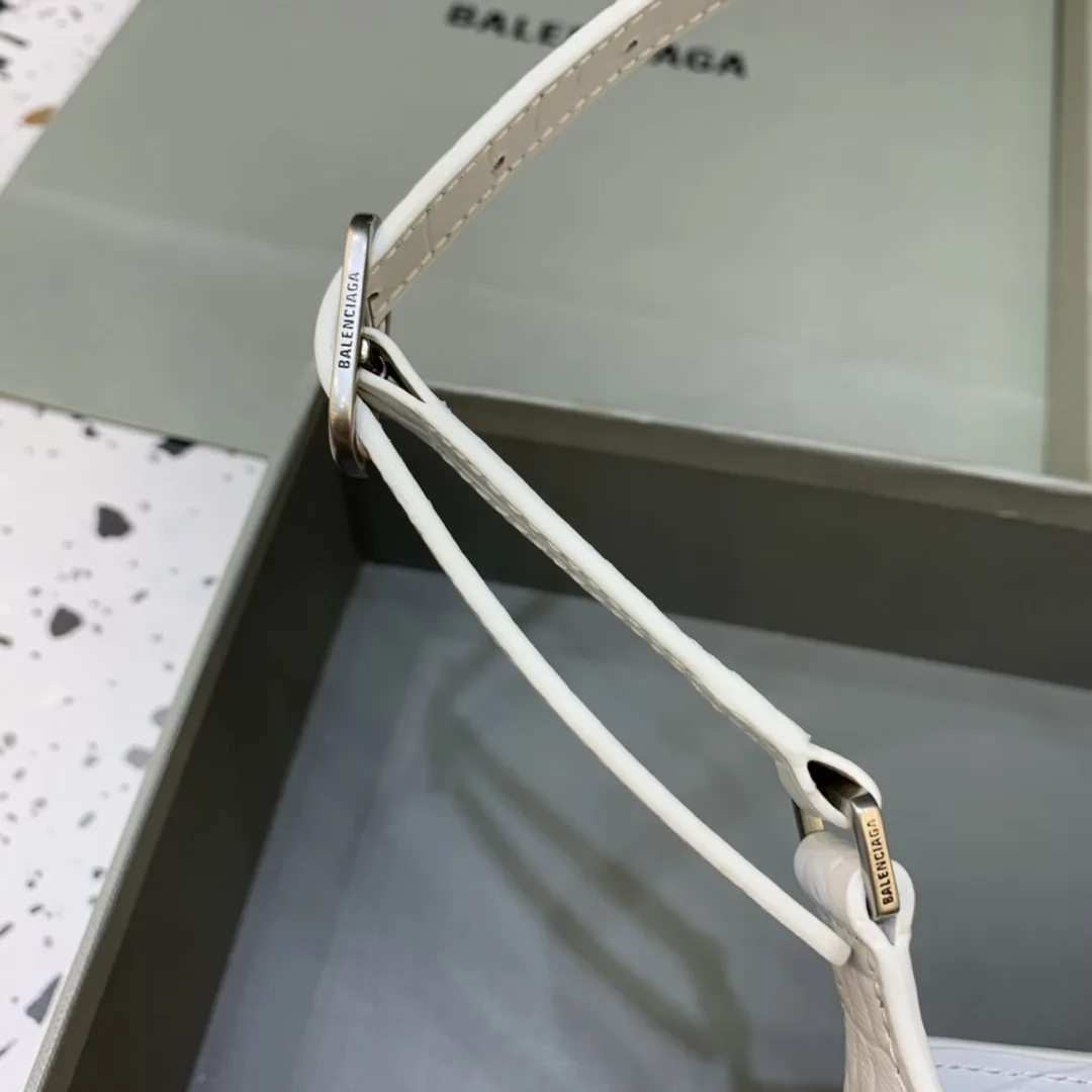 Balenciaga Small Hobo Bag Embossed White / - Image 3