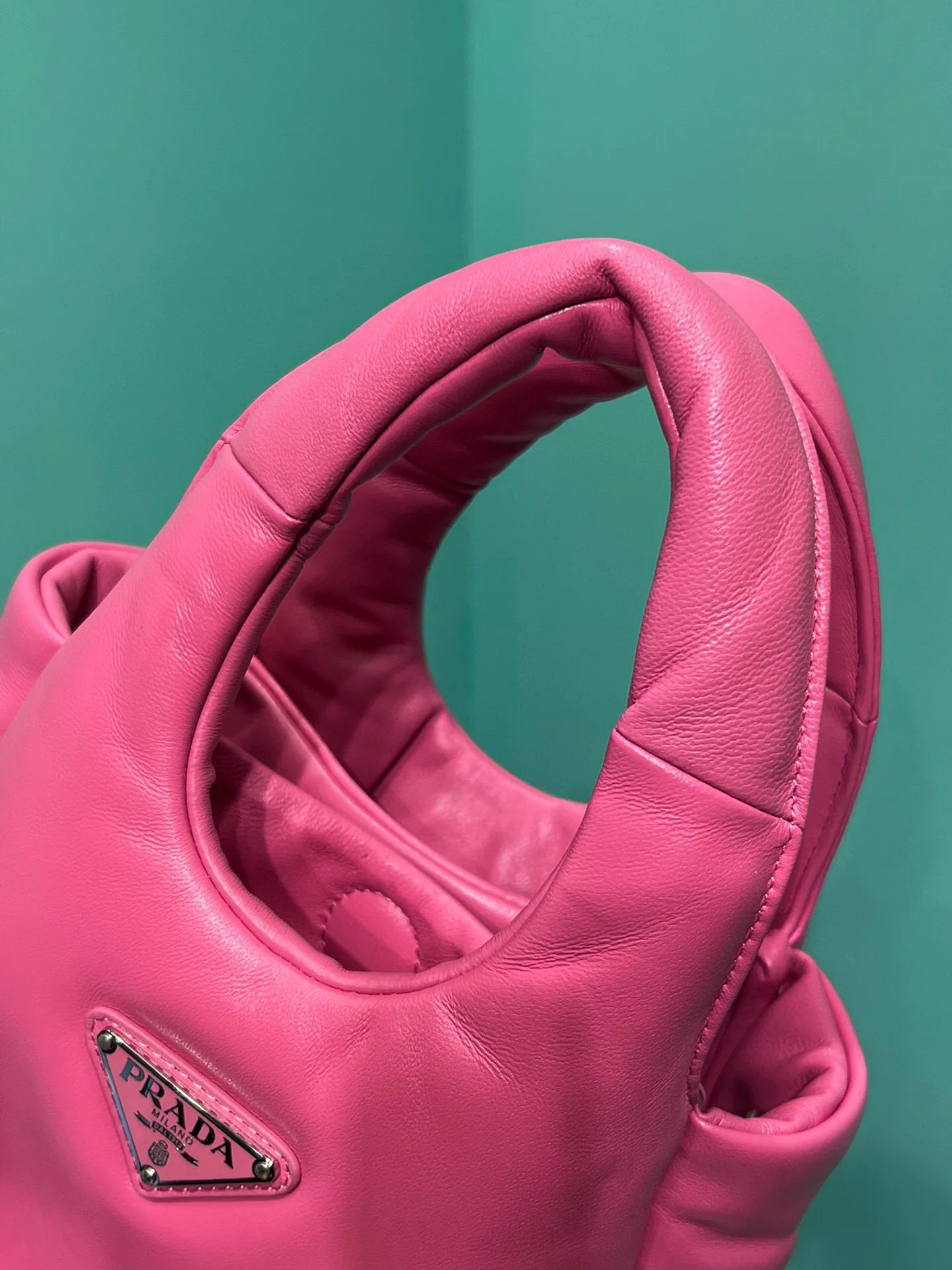 Prada Small Padded Prada Soft Nappa Bag In Pink / - Image 6
