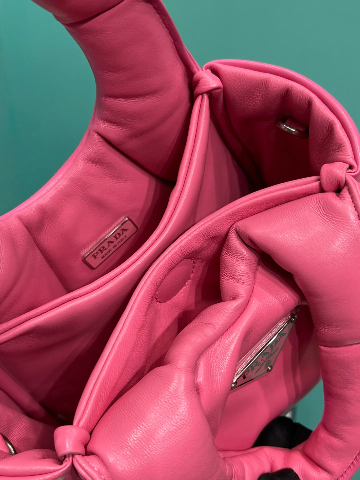 Prada Small Padded Prada Soft Nappa Bag In Pink / - Image 8