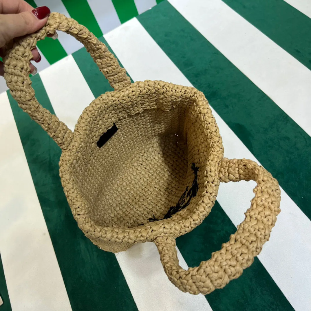 Prada Crochet Tote Bag / Beige Raffia 1BG422_2A2T_F0018_V_OOL - Image 9