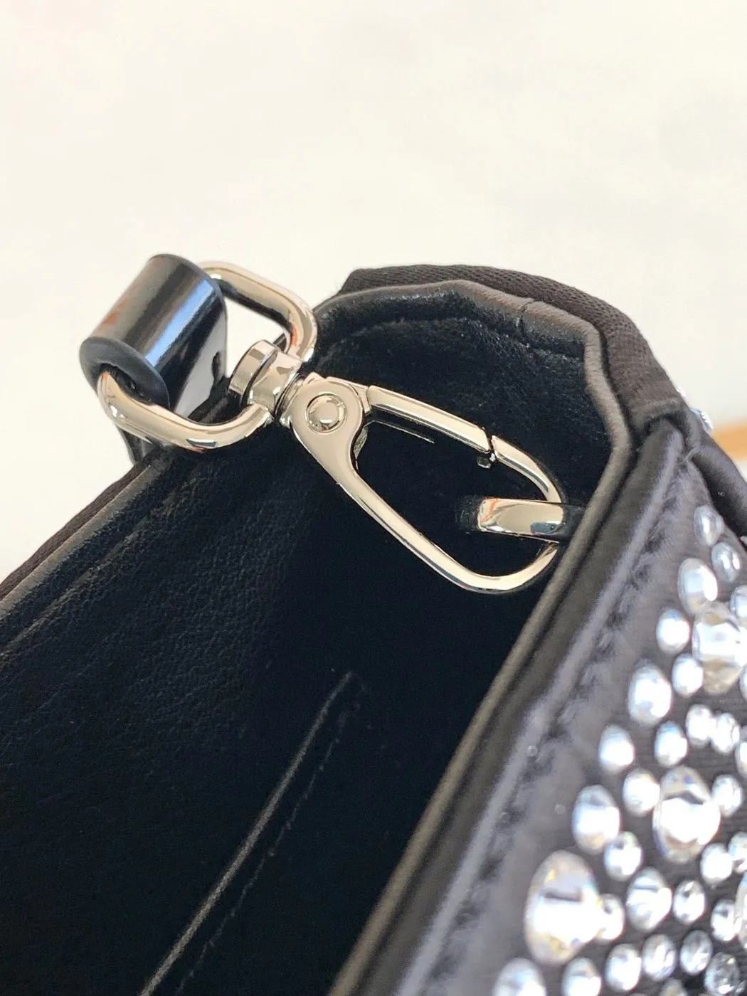 Prada Small Tote Bag With Crystals Sliver Tone / - Image 3