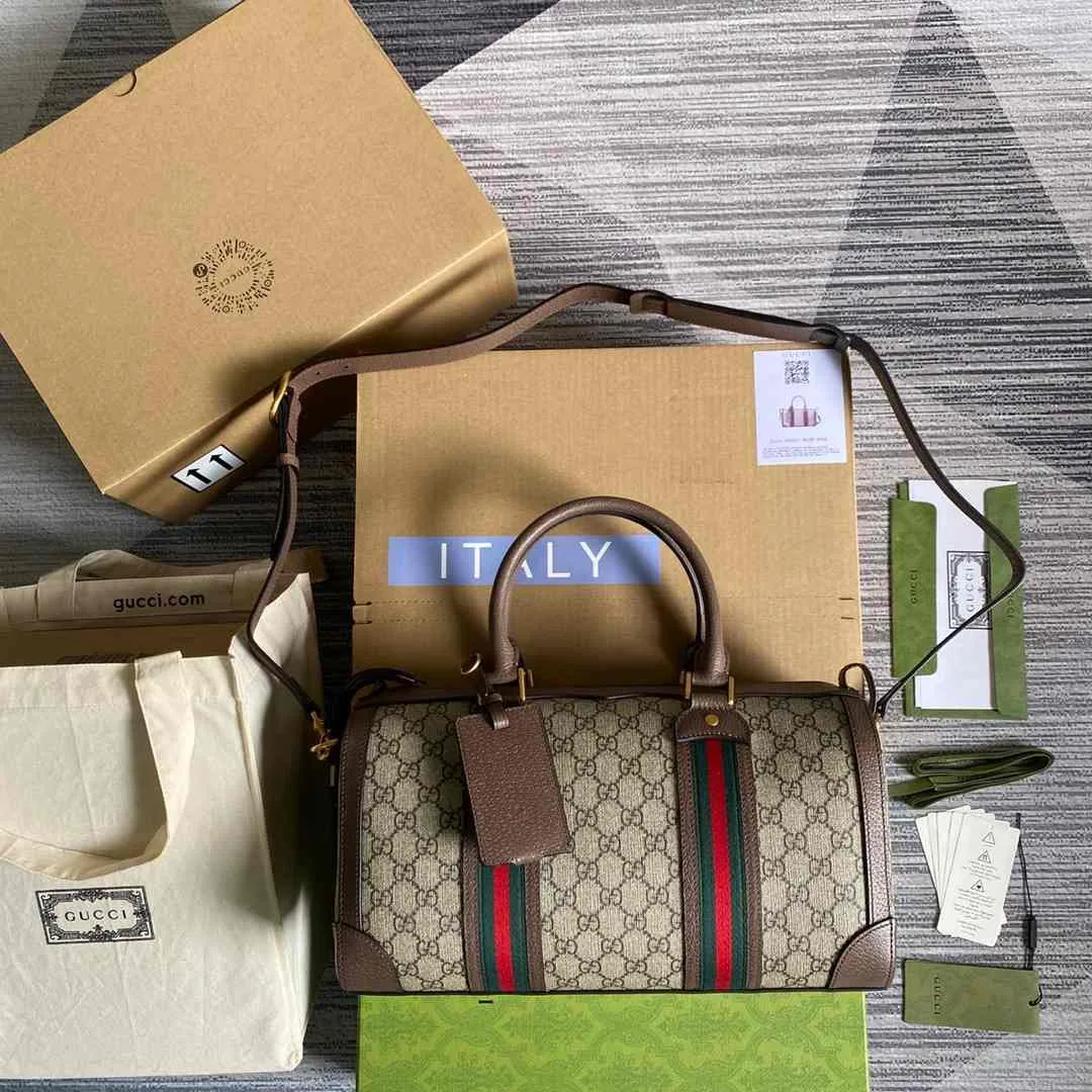 Gucci Soft GG Supreme Duffle Bag Brown / - Image 4