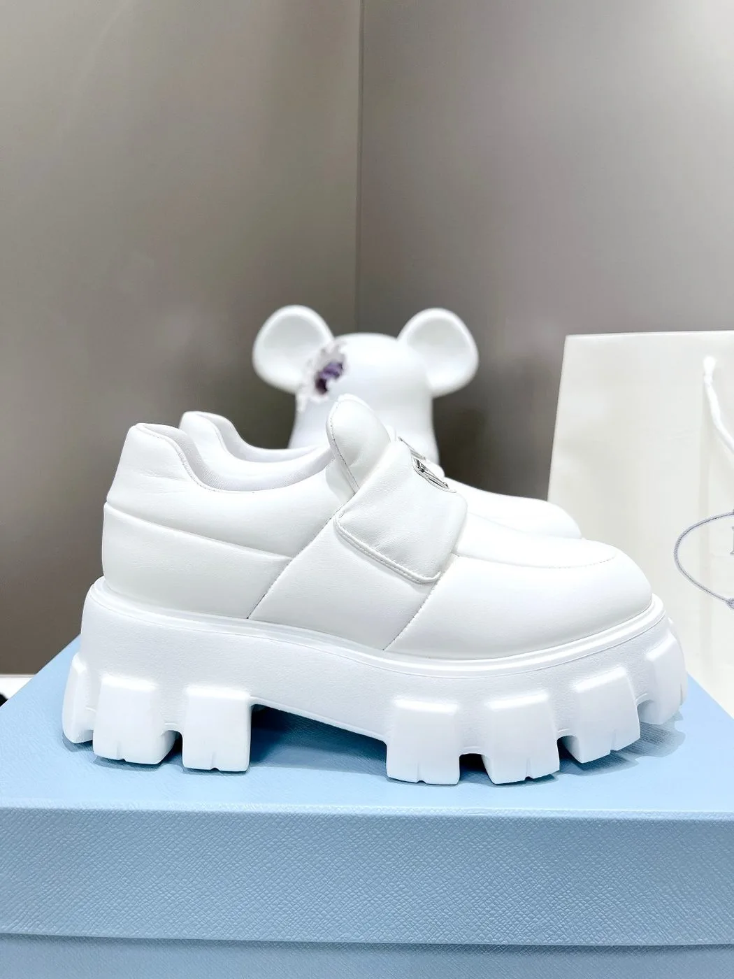 Alternative view of Prada Soft Padded Nappa Loafers White /